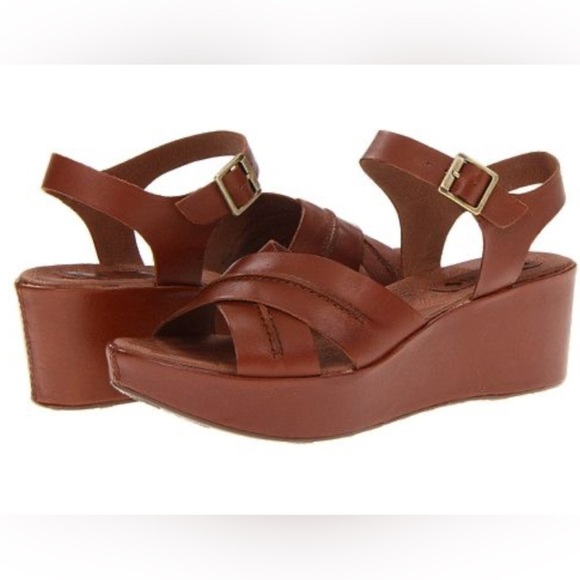Kork Ease Leather Cross Strap Platform Sandals 353 - Picture 1 of 15